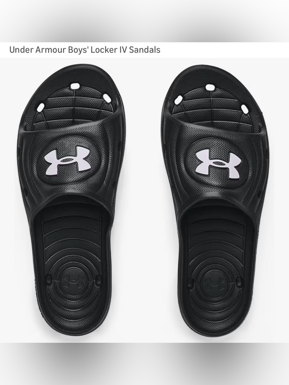 Under Armour Black Slides with White Logo